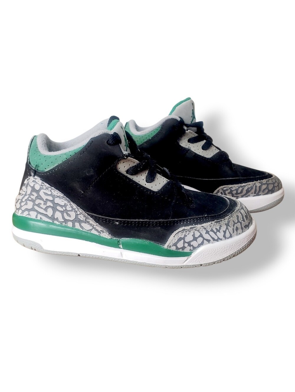 Air Jordan 3 Retro TD Pine Green Toddler Size 9C Suede Black Cement 832033-030